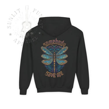 Jelly Somebody Save Me Dragonfly Double Sided Youth Hoodie - Sunlit Funlit Country Music Tees